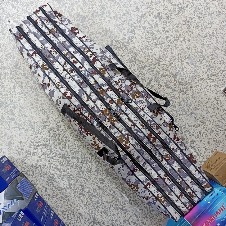 کیف ماهیگیری سه زیپ 90 سانت برزنتی کیف ماهیگیری مناسب چوب ماهیگیری و چرخ ماهیگیری