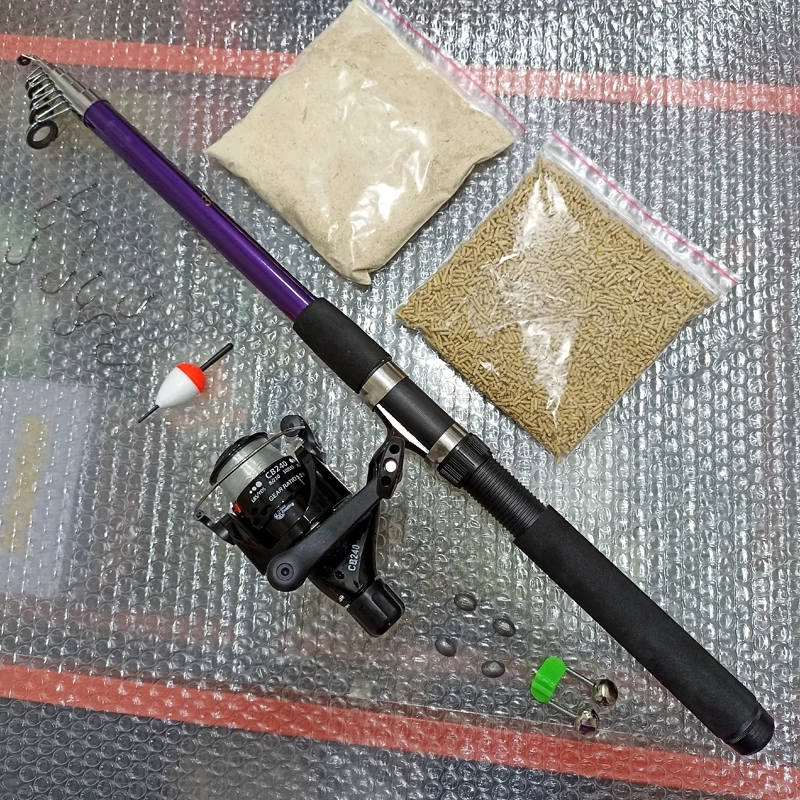 ست ماهیگیری چوب 360 سانت و چرخ 4000 چوب استار بنکس چرخ کبری نخ ماهیگیری قلاب شناور پک ماهیگیری