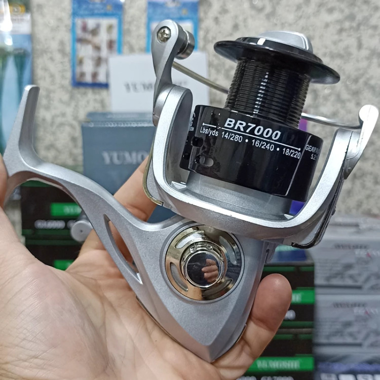 چرخ ماهیگیری 7000 برند وایکینگ مدل BRsilver7000 مناسب برای چوب ماهیگیری لنسر ماهیگیری