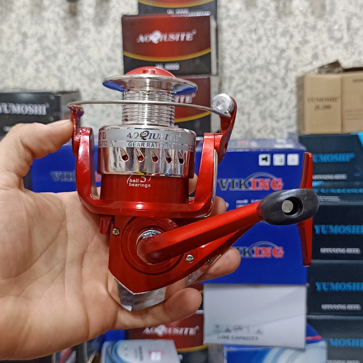 چرخ ماهیگیری 6000 برند اکوستی مدل NL red 6000 مناسب برای چوب ماهیگیری لنسر ماهیگیری