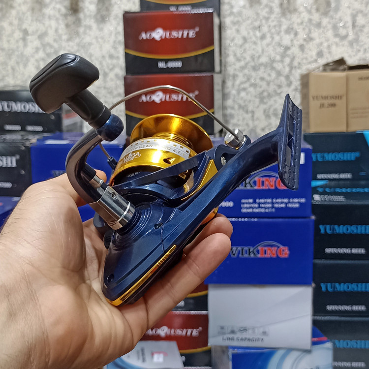 چرخ ماهیگیری 7000 برند آلبااستار مدل YE gold 7000 مناسب برای چوب ماهیگیری لنسر ماهیگیری