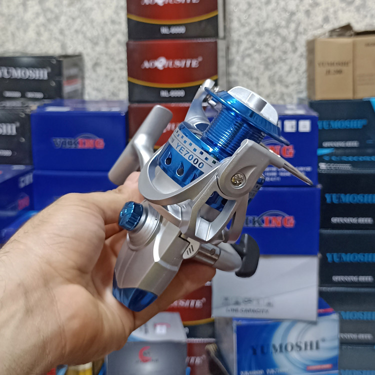چرخ ماهیگیری 7000 برند آلبااستار مدل YE silver 7000 مناسب برای چوب ماهیگیری لنسر ماهیگیری