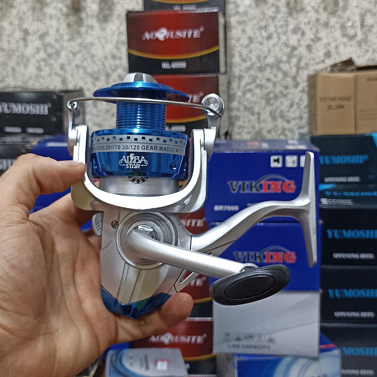 چرخ ماهیگیری 7000 برند آلبااستار مدل YE silver 7000 مناسب برای چوب ماهیگیری لنسر ماهیگیری