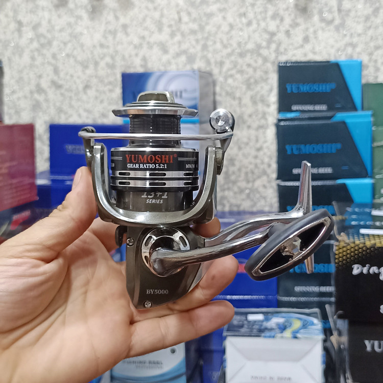 چرخ ماهیگیری 5000 برند یوموشی مدل BY 5000 تمام فلزی مناسب برای چوب ماهیگیری لنسر ماهیگیری