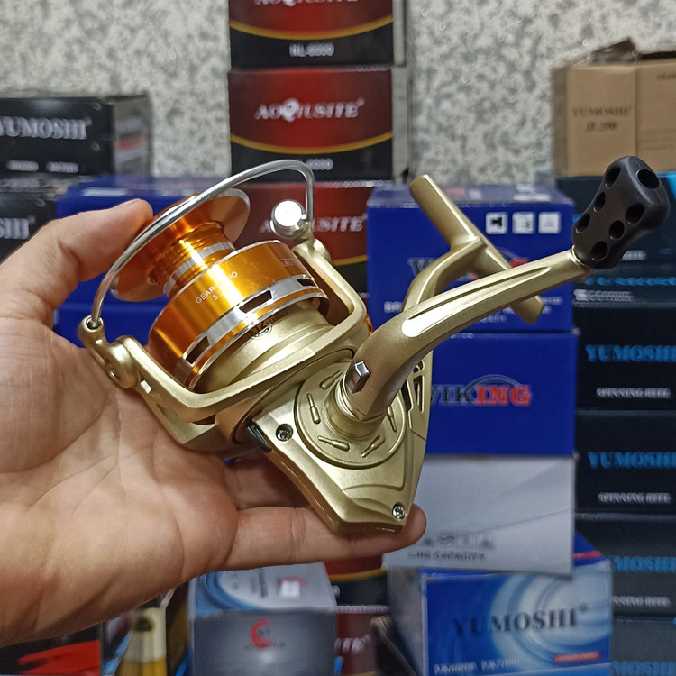 چرخ ماهیگیری 7000 برند مستر مدل AC gold 7000 مناسب برای چوب ماهیگیری لنسر ماهیگیری