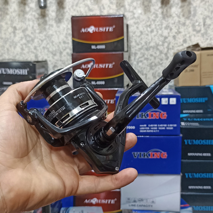 چرخ ماهیگیری 6000 برند مستر مدل AC black 6000 مناسب برای چوب ماهیگیری لنسر ماهیگیری