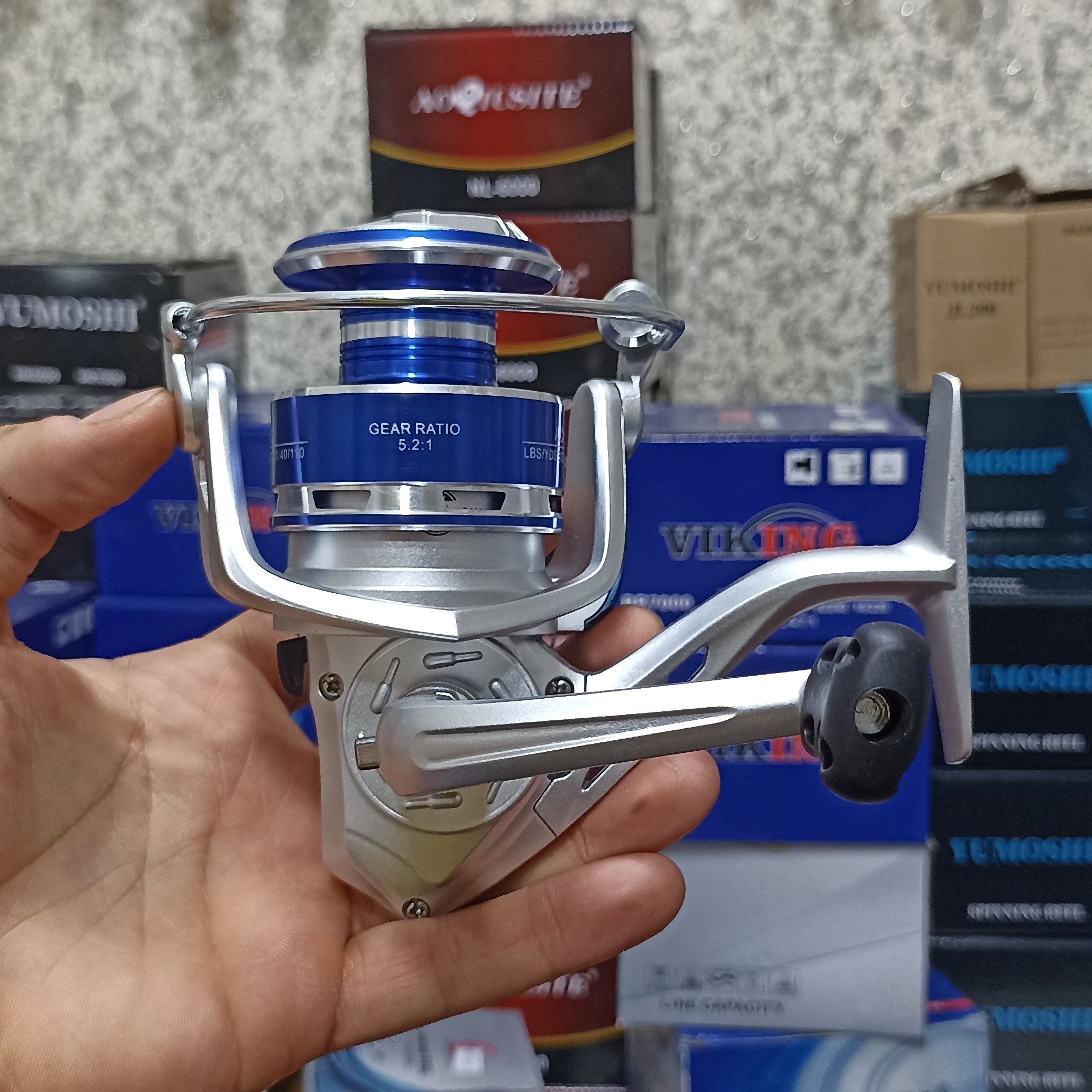 چرخ ماهیگیری 6000 برند مستر مدل AC silver 6000 مناسب برای چوب ماهیگیری لنسر ماهیگیری