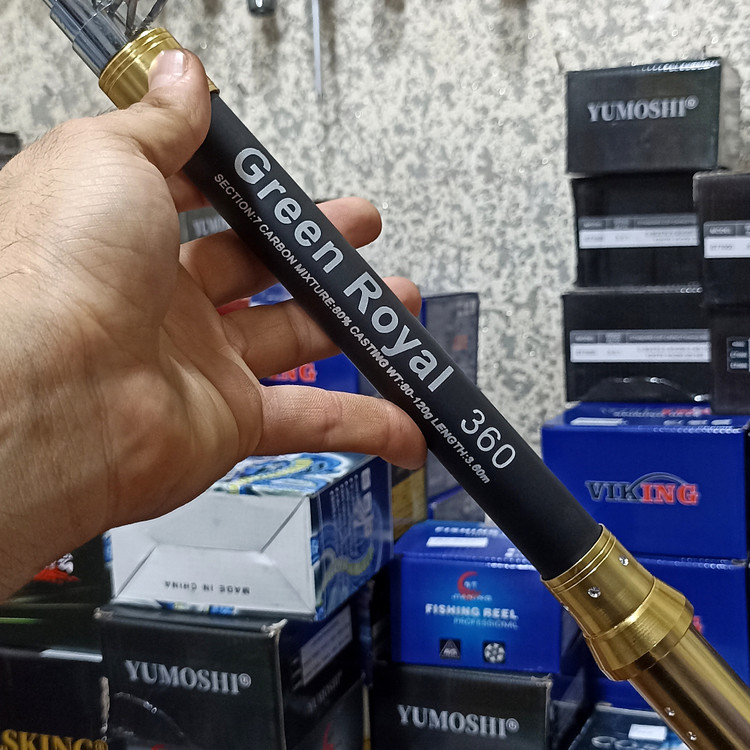 چوب ماهیگیری برند گرین رویال مدل OSP black سایز 360 سانت لنسر ماهیگیری