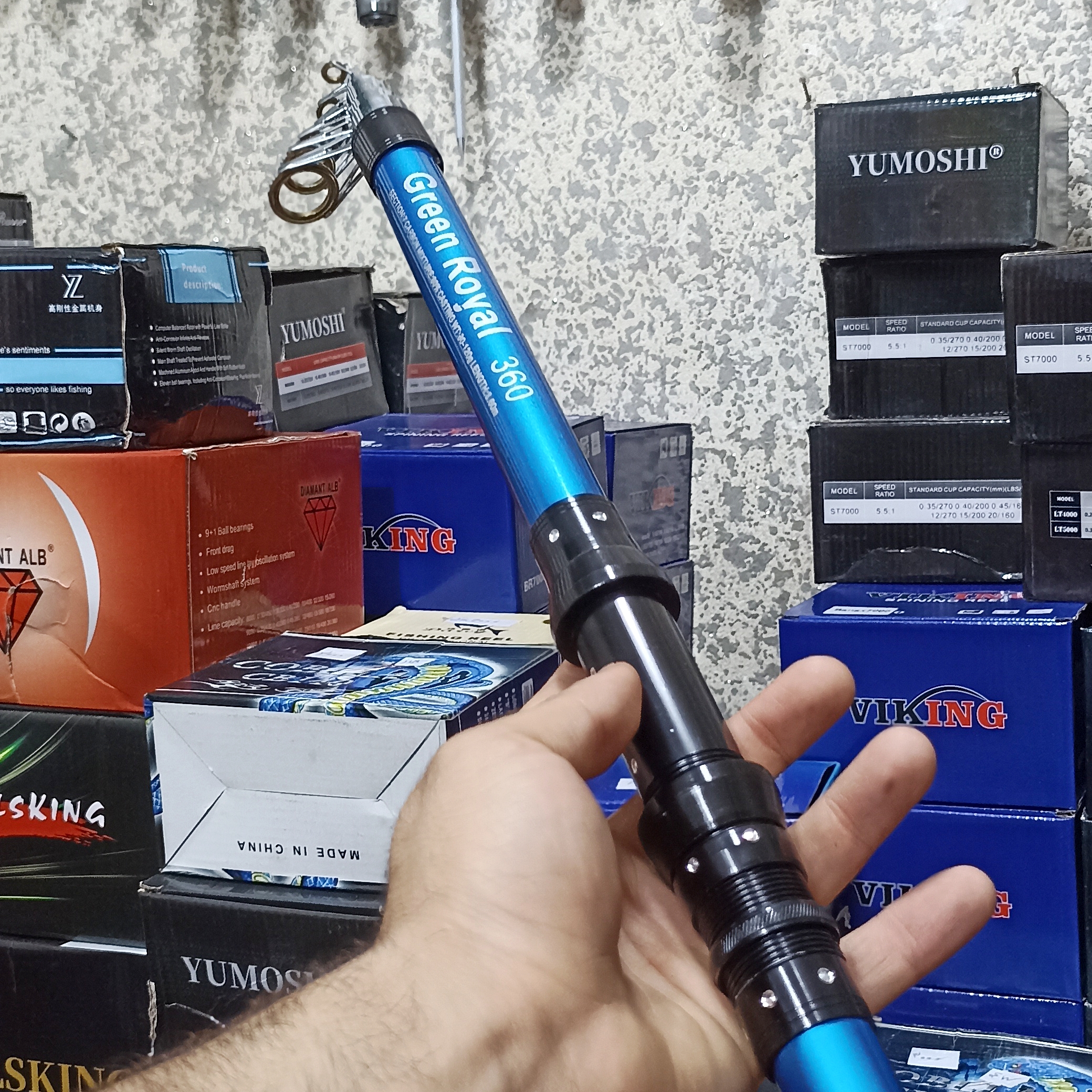 چوب ماهیگیری برند گرین رویال مدل OSP blue سایز 360 سانت لنسر ماهیگیری